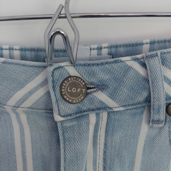 Loft Striped Jean Skirt - Picture 3 of 9